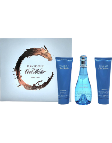 SET DAVIDOFF COOL WATER FOR HER 3P 100 MLSP