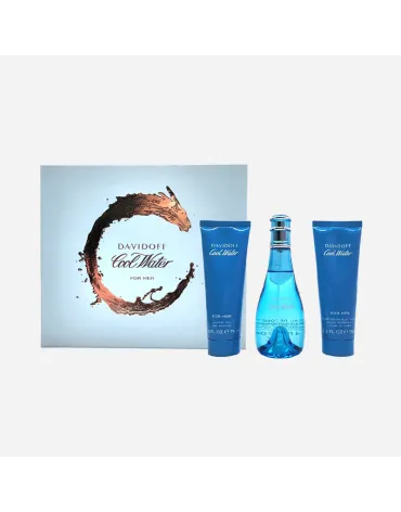 SET DAVIDOFF COOL WATER FOR HER 3P 100 MLSP